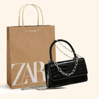 Zara○ กระเป๋าทรงขนมปังขนาดเล็ก2023ใหม่สำหรับผู้หญิงโซ่โจ๊กเกอร์หญิงความรู้สึกอาวุโสแพคเกจแบบจำลองจมเครื่องเทศกระเป๋าไหล่เอียงกระเป๋าถือ