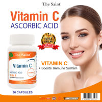 วิตามินซี x 3 ขวด Vitamin C The Saint เดอะ เซนต์ บรรจุขวดละ 30 แคปซูล Active Ingredient: Ascorbic Acid 60 mg. แอสคอร์บิก แอซิด 100% 60 มิลลิกรัม