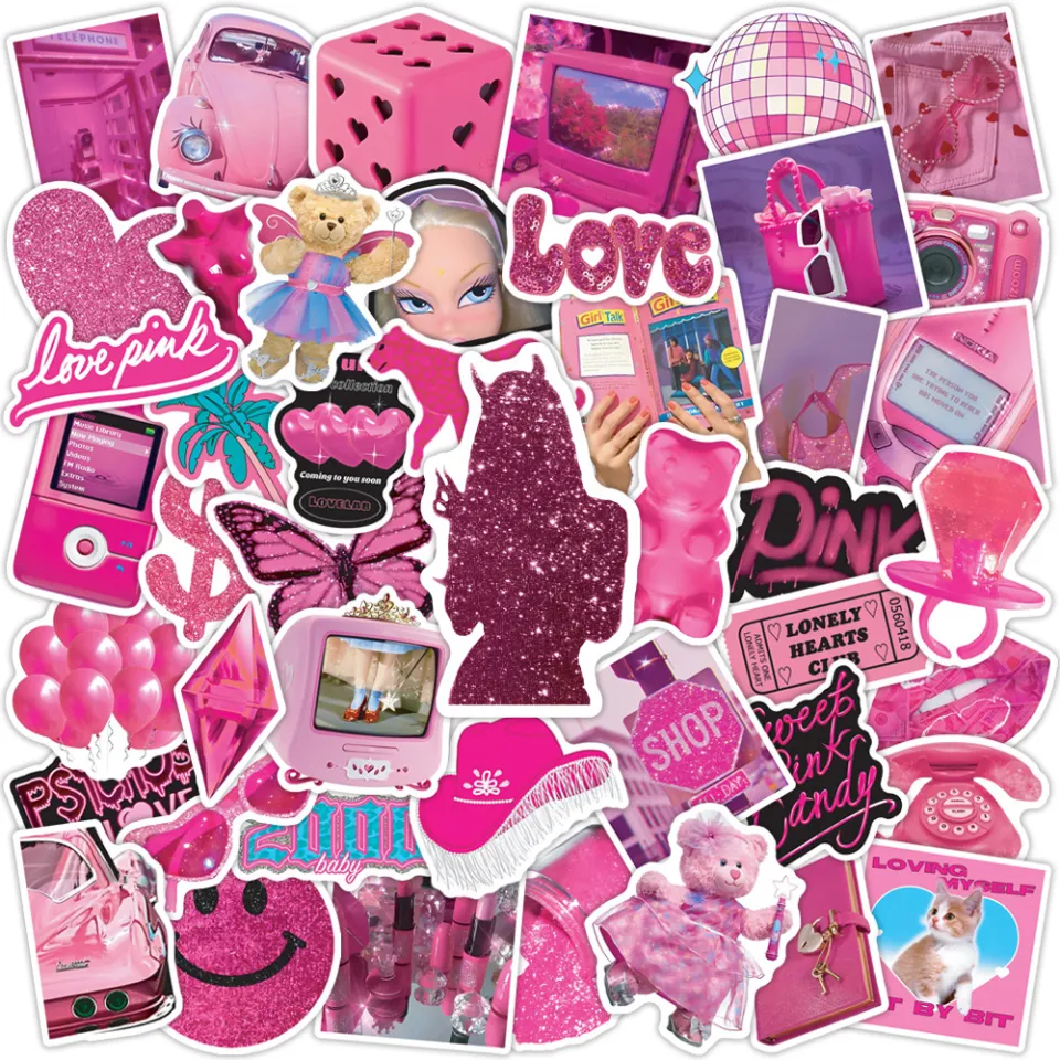 Pink Y2K Preppy Hearts Aesthetic Cute Car Accessories for 