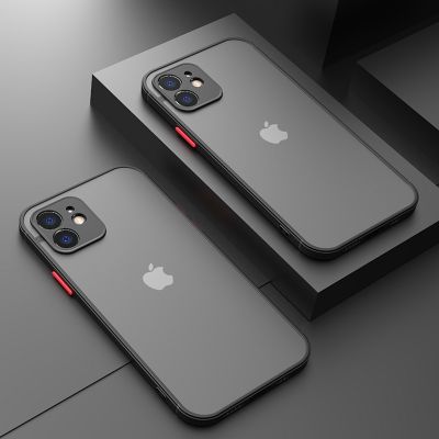 Luxury Matte Phone Case For iPhone 13 12 11 Pro Max Mini X XS XR 7 8 Plus SE 2 2020 Transparent Shockproof Bumper Cover