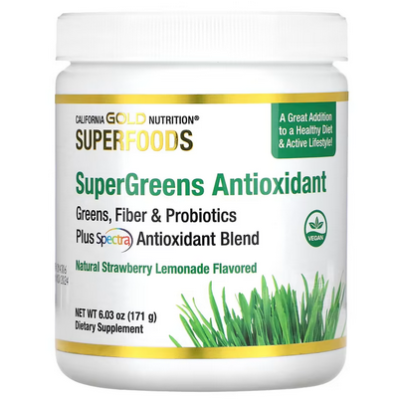🔥Clearance Sale ผงผักซุปเปอร์ฟู้ด🔥California Gold Nutrition SUPERFOOD - Supergreens Antioxidant 171 g (exp.01/24)