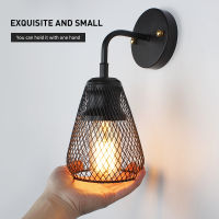 American Industrial Wall Lights Wind Net Shade Living Room Bedroom Retro Wall Lamps Wrought Iron Restaurant LED Light Fixtures