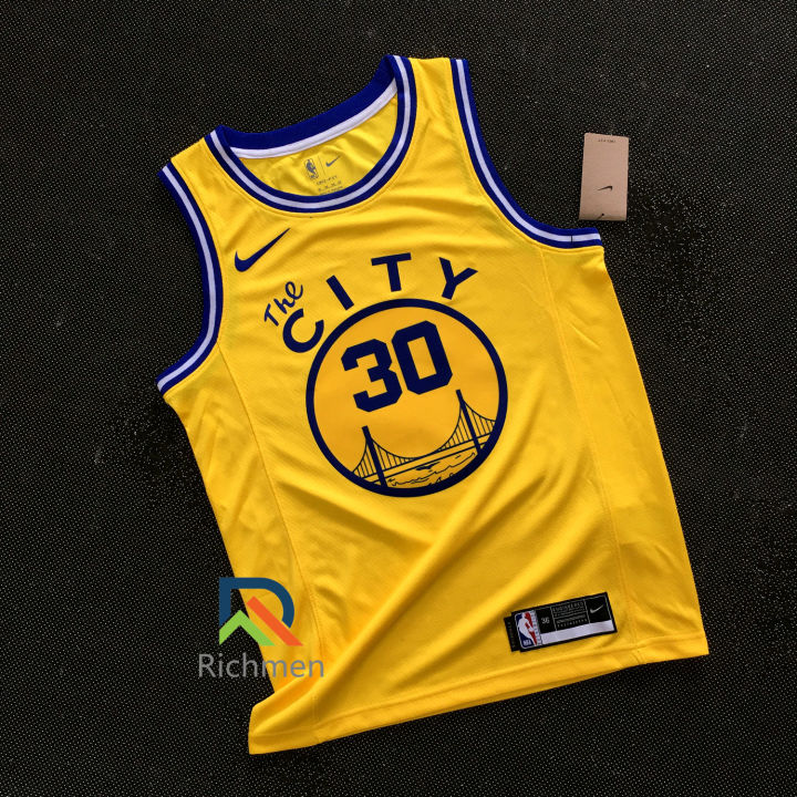 Men's Golden State Warriors Stephen Curry #30 Nike Yellow Hardwood Classic  Swingman Jersey