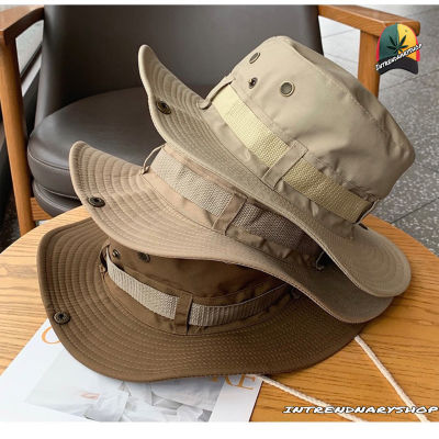 หมวกบักเก็ต หมวกเดินป่า หมวกซาฟารี แคมป์ปิ้ง หมวกทหาร หมวกใส่เที่ยว พร้อมส่งจากไทย มีสายคล้องคอ ปีกกว้าง Bucket Summer 2566