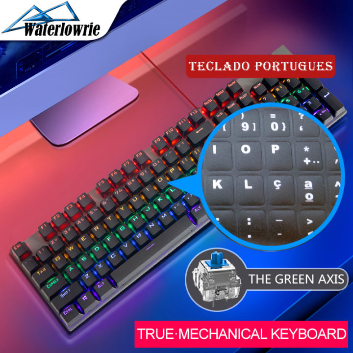 Gaming Mechanical Keyboard 104 Keys USB Wired LED Backlit Blue Axis Gamer RGB Computer Keyboards For Macbook Desktop PC PK gk61