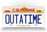 Signsandtagsonline แคลิฟอร์เนีย Outatime จำลองป้ายอัตโนมัติกลับไปยังอนาคตป้ายทะเบียนรถภาพยนตร์ Delorean