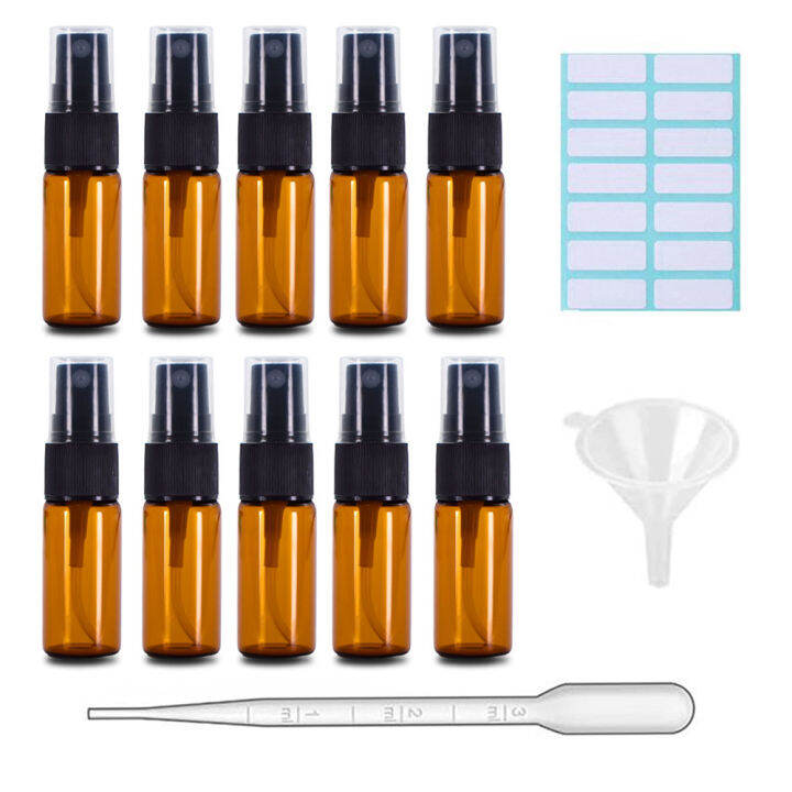 5-10-pack-amber-glass-spray-bottles-fine-mist-spray-bottles-with-pipette-funnel-labels-mini-travel-dispenser-bottles-for-essential-oils-cleaning-skin-care