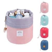 Round Travel Makeup Bag Toiletry Handbag Case Cosmetic Pull Rope Storage Pouch