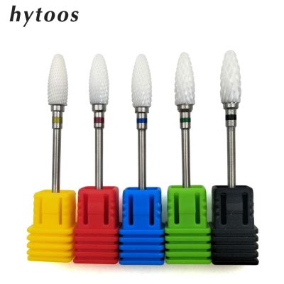 HYTOOS 1Pc Ceramic Nail Drill Bit 3/32 quot; High Quality Ceramic Cutters Manicure Bits Electric Drill Accessories Nail File Tools
