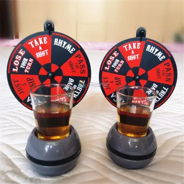 Spin The Shot Glass Drinking Game Fun Party Gifts,Turntable Toys Drinking  Game Shot Glass With Spinning Wheel Bar Games