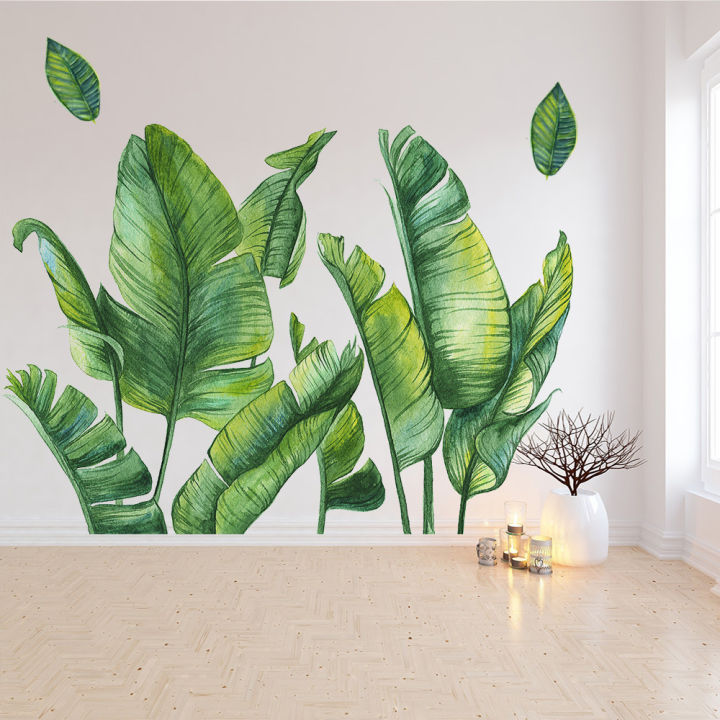 mildew-proof-decal-mural-odorless-surface-waterproof-art-wall-stickers-wall-home-decor-decor-green-tropical-plant