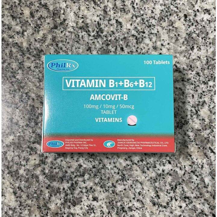 AMCOVITB Vitamin B Complex B1 B6 B12 100mg/10mg/50mcg Tablet Lazada PH