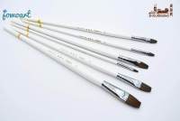 Jowoart 6 ชิ้น/เซ็ต, ผสมทำสีผมแปรงพู่กันระบายสีสีขาวไม้ภาพวาดสีน้ำมันแปรงอุปกรณ์ศิลปะจัดส่งฟรี