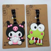 【DT】 hot  Cartoon Keroppi &amp; Kuromi Travel Accessories Luggage Tag Silica Gel Suitcase ID Addres Holder Baggage Boarding Tag Portable Label