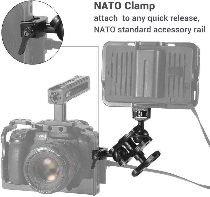 smallrig-คอนดิชั่นเนอร์แขนเมจิกพร้อมสกรูหัวบอลและที่หนีบ-nato-จอมอนิเตอร์หัวบอลสำหรับจอสนาม-ไฟ-เครื่องบันทึกเสียง-กล้อง-diy-rig-2071b