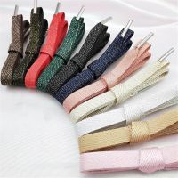 【HOT】◇❀™ 1 Polyester Cotton Gold Color Shoelaces Leisure Shoes Flat Shoe Laces Accessories