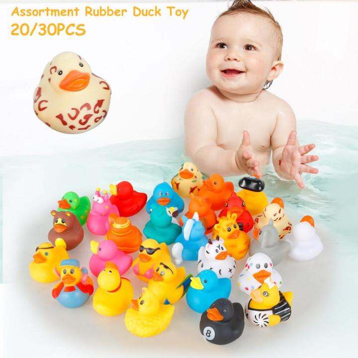 yhrtfghbb 20/30 Pcs Assorted Ducks for Kids Rubber Duck Toy Cute Duck ...