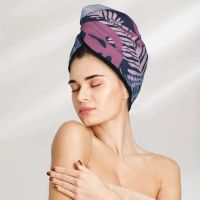 Magic Microfiber Shower Cap Tropical Palm Leaves Towel Bath Hat Dry Hair Cap Quick Drying Soft Lady Turban Head Towels