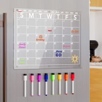 ✿☸✺ Clear Acrylic Magnetic Calendar Board Planner Daily Weekly Monthly Schedule Fridge Magnet Dry Erase Board For Home School Office