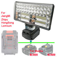 ไฟ LED ทำงานไฟฉายไฟฉายสปอตไลท์โคมไฟรถยนต์สำหรับ Makita 18V Li-Ion แบตเตอรี่อะแดปเตอร์ BL1815 BL1830 USB