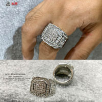 แหวนA Diamond Silver เลสเงิน เพชรเงิน เพชรCZ Hiphop  แหวนเท่ๆ แหวนผู้ชาย แหวนแฟชั่น แหวนสแตนเลส สแตนเลสแท้ 100% 316l stainless