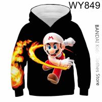 Boys Girls Super Mario bros Hoodies Kids Tops Long Sleeve Clothes Harajuku Baby Cartoon Fashion Men Women Spring Sweatshirt