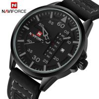 Naviforce 9074 นาฬิกาข้อมือควอตซ์ลําลอง สายหนัง สไตล์ทหาร หรูหรา สําหรับบุรุษ