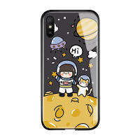 UCUC เคสโทรศัพท์เคสสำหรับ Xiaomimi Redmi 9A HardCase สำหรับเด็กผู้หญิงการ์ตูนแมวหมีเปลือย NASA Glossy กระจกเทมเปอร์กลับนุ่มขอบเคสใส่โทรศัพท์