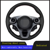 DIY Car Steering Wheel Cover Braid Wearable Genuine Leather For Smart New Fortwo Forfour 2015 2016 2017