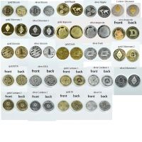 ชุบทอง Bitcoin Bit เหรียญ Ripple Litecoin Ethereum คอลเลกชันของขวัญ 40 มม. Cryptocurrency เหรียญโลหะเหรียญที่ระลึก-TIOH MALL