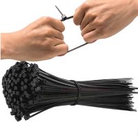 100PC Cable Tie Heavy Duty Industrial Grade Nylon Black White Self-Locking Plastic Industrial Cable Ties Binding Fastening Ring Cable Management