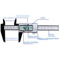 【☄New Arrival☄】 yaoxianxi87811472 แม่นยำ150Mm 6นิ้ว Lcd ดิจิตอลอิเล็กทรอนิกส์คาลิปเปอร์คาร์บอนเส้นใยเวอร์เนียคาลิปเปอร์ไมโครมิเตอร์หัวเลื่อนเครื่องมือวัดไม้บรรทัด