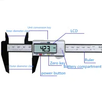 【┋】 Cottage Craft Hot ที่ถูกต้อง150Mm 6นิ้ว LCD ดิจิตอลอิเล็กทรอนิกส์คาลิปเปอร์คาร์บอนเส้นใยเวอร์เนียคาลิปเปอร์ไมโครมิเตอร์หัวเลื่อนเครื่องมือวัดไม้บรรทัด