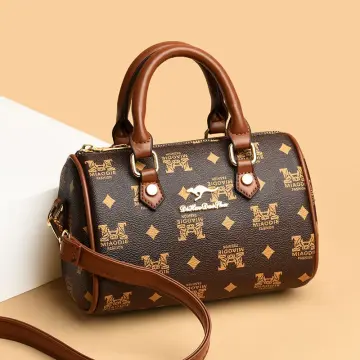 Mini Retro Style Crossbody Bag For Women, Letter Print Boston