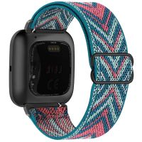 {TATLLr}สายรัดห่วงทอยืดหยุ่นสำหรับ Fitbit Versa 3 4 2 Versa Lite วงปรับไนล่อนกีฬาสายนาฬิกาข้อมือสร้อยข้อมือสำหรับ Fitbit Sense Band