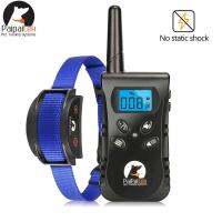 ZZOOI Dog Vibration Training Collar No Shock Safe  Blue Nylon Dog Training Collar With Remote For 1/2 Dogs Rechargeable Waterproof