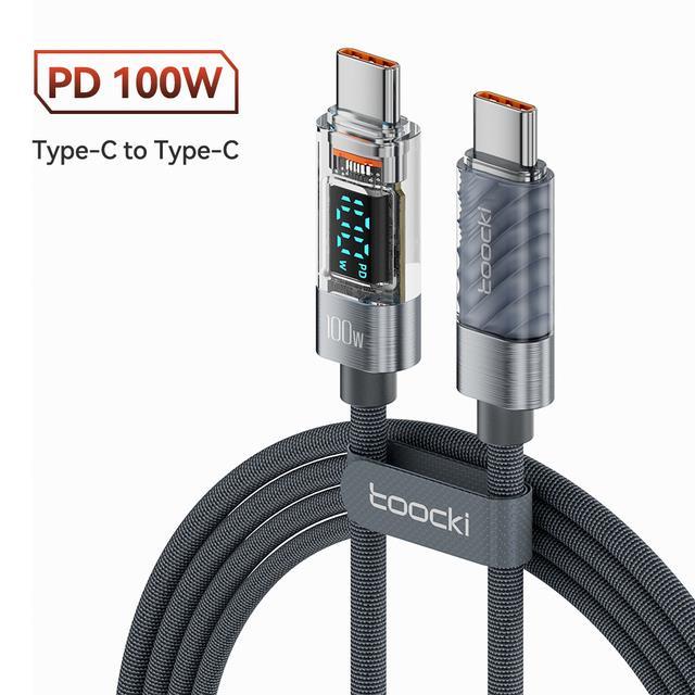 toocki-usb-type-c-to-usb-c-display-charging-cable-100w-pd-fast-charger-cord-for-macbook-xiaomi-poco-transparent-usb-type-c-cable