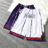 เสื้อคุณภาพสูง 【Feb】 NBA Raptors Retro Embroidery Basketball Pants American Mens Training Fitness Sport Shorts High Quality Quick Dry