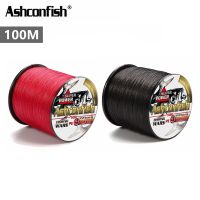 Ashconfish สายเบ็ดตกปลา Dyneema ชนิด PE ถัก 4 เส้น สีดพ สีแดง ความยาว 100 เมตร