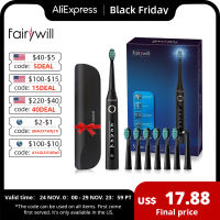 Fairywill FW-507 Sonic Electric Toothbrush 5 Modes USB Charger Tooth Brushes Replacement Timer Sonic Toothbrush 8 Brush Heads