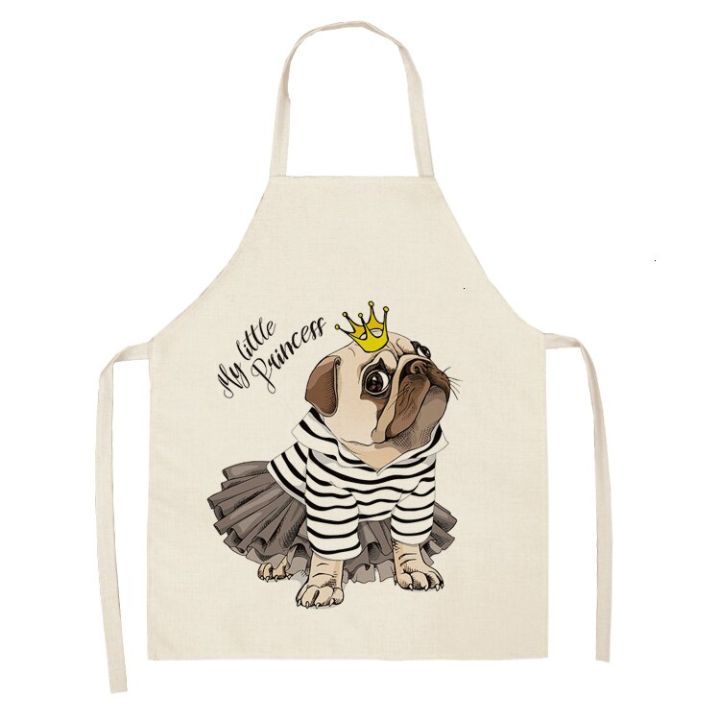 cute-dog-pug-printed-sleeveless-apron-kitchen-aprons-animal-women-home-cooking-baking-waist-bib-pinafore-68-55cm-kids-apron