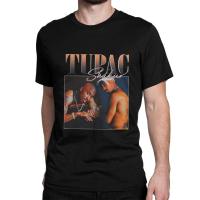 Tupac Shakur เสื้อผู้ชายแขนลำลองขาสั้นพิมพ์ลายเสื้อยืดผู้ชายผ้าคอตตอน100% ไซส์พิเศษของขวัญวันเกิด XS-6XL พร้อมส่ง