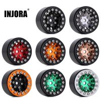 INJORA 4PCS CNC 1.0 Beadlock Wheel Rims for 1/24 1/18 RC Crawler Car Axial SCX24 AX24 FCX24 Enduro24 TRX4M (W1049)