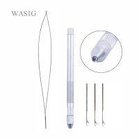 1 set Aluminum Hair Crochet Needles Kit 3 Hook Needles 1 Loop for Lace Wigs Toupee Micro Ring Hair Extension Tool Hook Needle