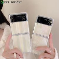 Funda De Teléfono Delgada Con Espejo De Corazón De Amor Para Samsung Galaxy Z Flip 3 5G 4 Z3 A Prueba De Golpes Aurora ยากที่ติดแบบใส PC Zflip4ของ Samsung