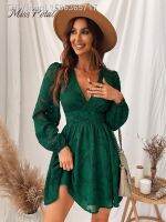 【hot】№❏  PETAL Plunge Woman Sleeve 2023 Female Sundress