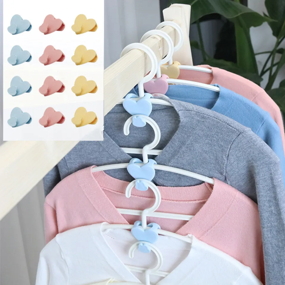 Stackable Multi-function Hanger Connection Hook Wardrobe Clothes Hanger  Overlay Storage Plastic Hanger Hook Hanger