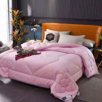 Quilts Mulberry Silk Skin-Friendly Quilting Process All-Season Duvet Solid Double Breathability Blanket Winter Cold Pink