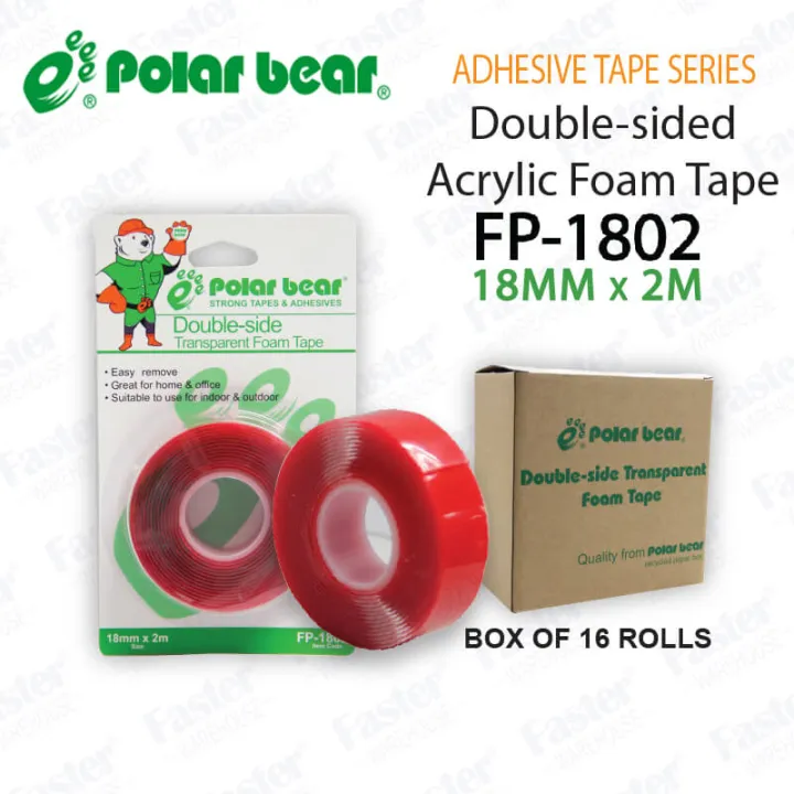 Clearance Stock Polar Bear Fp 1802 Double Sided Transparent Foam Tape 18mm 2m 6 Cards Lazada