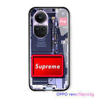 Serpens เคสสำหรับ OPPO Reno10 Pro 5G แฟชั่นที่น่าตื่นตาตื่นใจเคสโทรศัพท์สำหรับเด็กชาย,เคสป้ายโลโก้แนวป๊อปไทด์เคสกระจกเทมเปอร์กันกระแทก